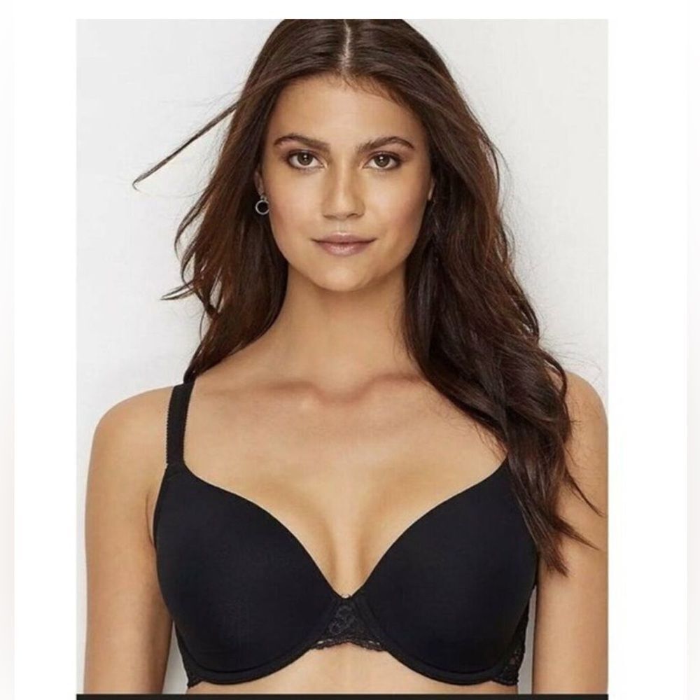 Wacoal French Garden Seamless Underwire Black T-Shirt Bra Size 32D